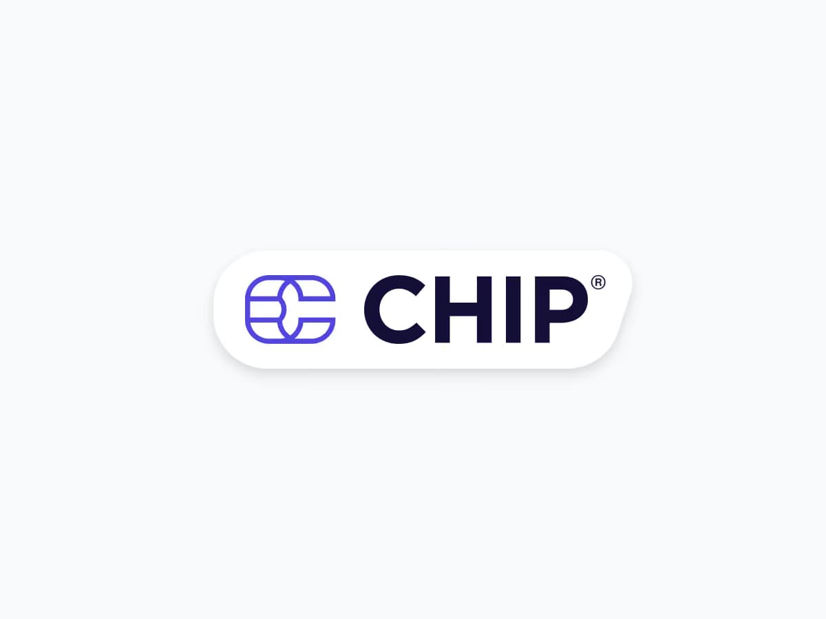 CHIP brand logo with a stylized chip graphic in blue beside the word CHIP in bold black letters.