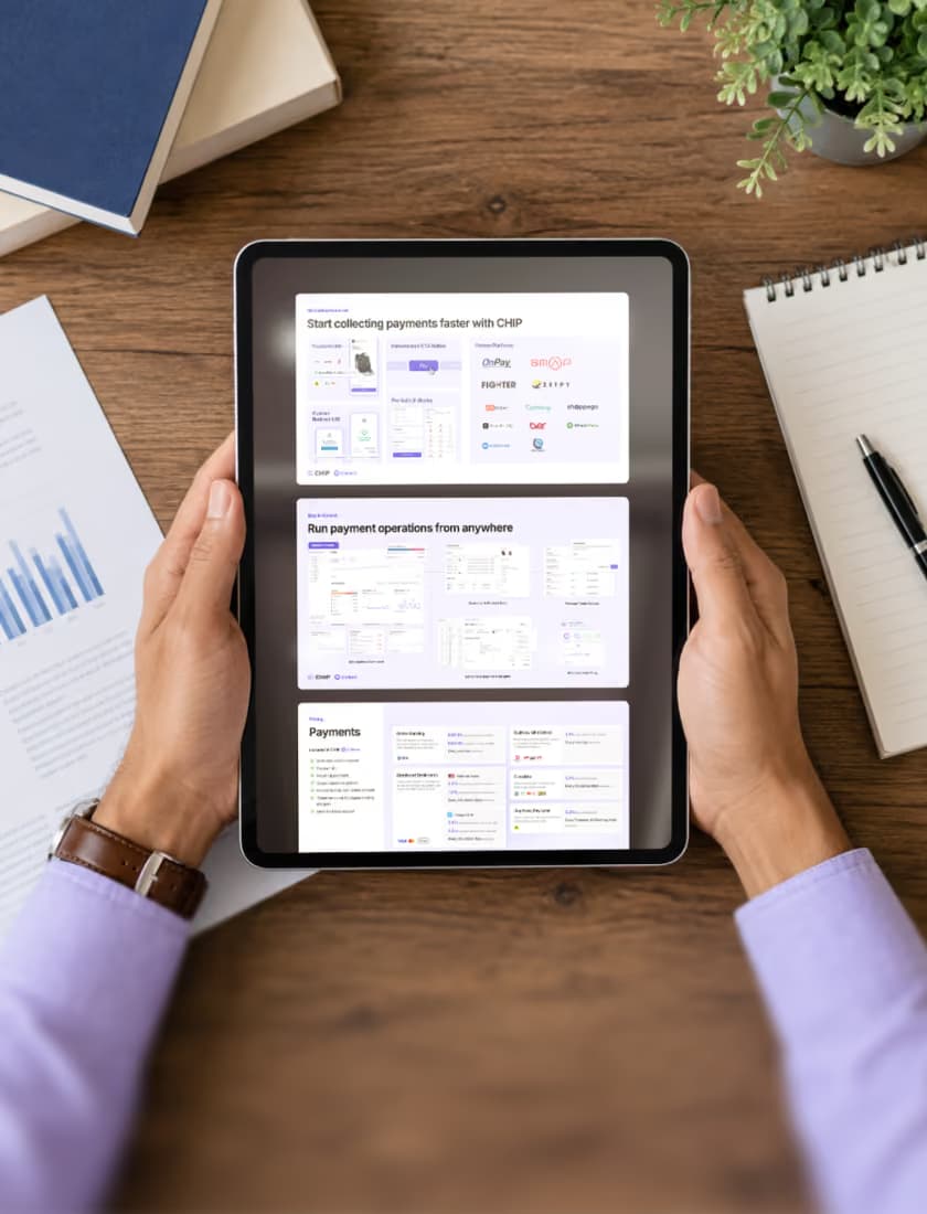 An iPad showing sales kit.